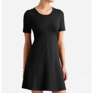 Athleta En Route A Line Dress Little Black Dress Fit and Flare Size Med New